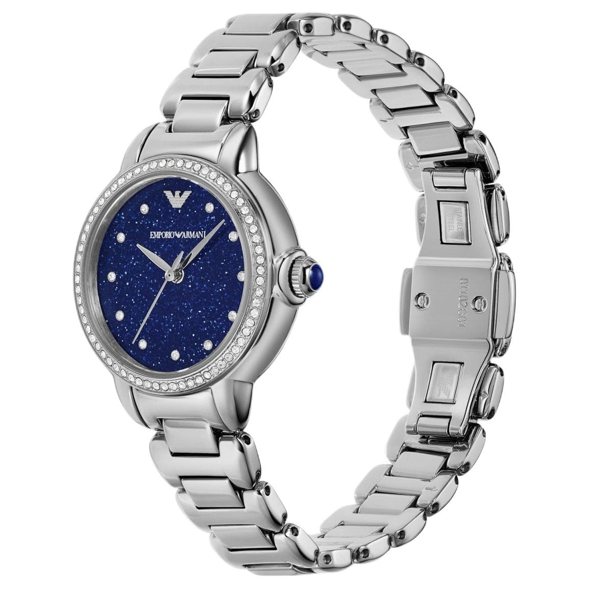 Механические часы EMPORIO ARMANI Часы на запястье Кварцевый механизм Нержавеющая сталь Шнуровка 32 мм Синий циферблат Женские часы - изображение 2