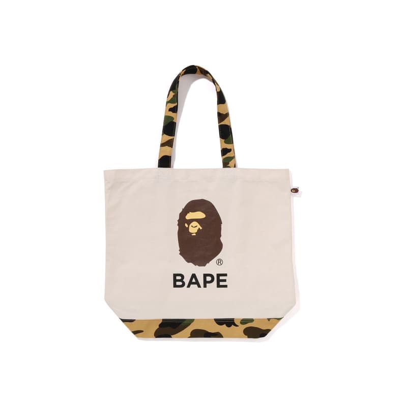 Мини-сумка A BATHING APE Хлопковая сумка-тоут на плечо Стандартная (стандартная) Унисекс Черный Экрю - изображение 3