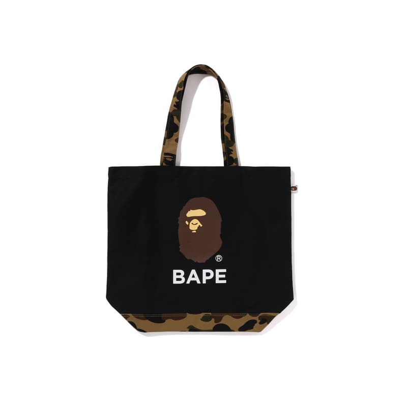 Мини-сумка A BATHING APE Хлопковая сумка-тоут на плечо Стандартная (стандартная) Унисекс Черный Экрю - изображение 1