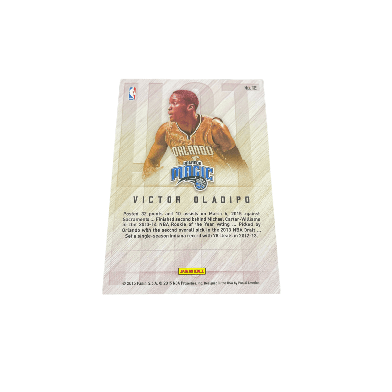 Коллекционные карточки Panini 2015 Hoops Волшебный Виктор Оладипо Audi Золотистая ручка фирменная Особенная карта Звезда карта Карта пройдет - изображение 2