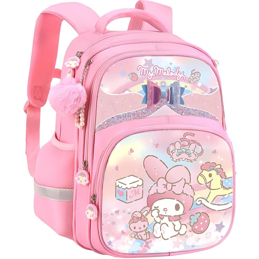 Sanrio Большой объем многослойный Полиэстер школьный рюкзак Обычный Детский My Melody розовый/Kuromi фиолетовый - изображение 1