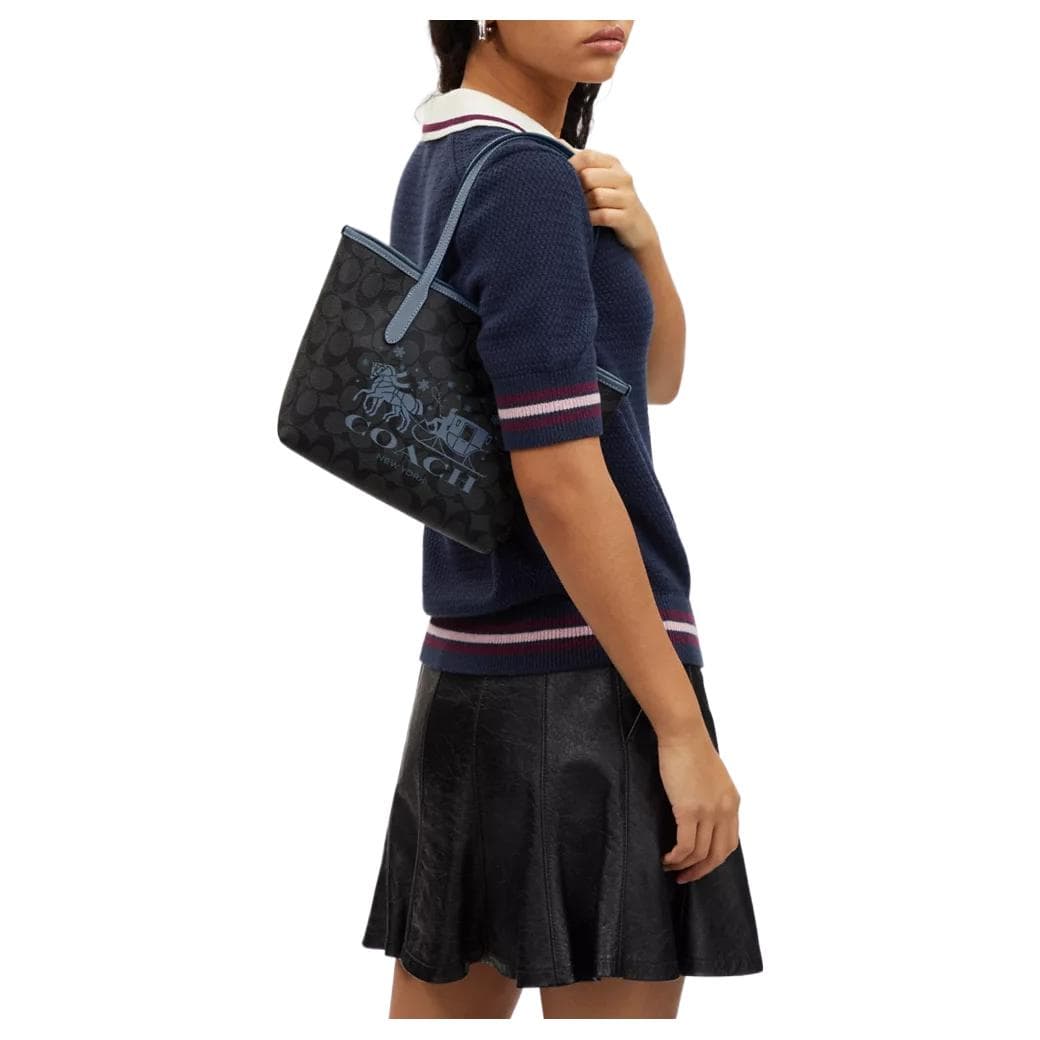 Мини-сумка Coach City 23 Tote Bag Brown Blue - изображение 5