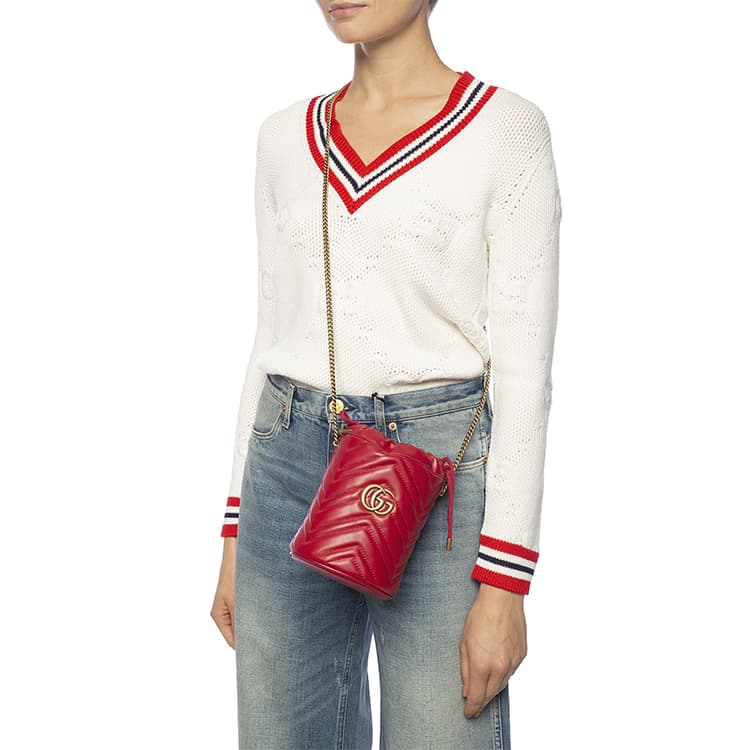 Мини-сумка Gucci GG Marmont Mini Red - изображение 6