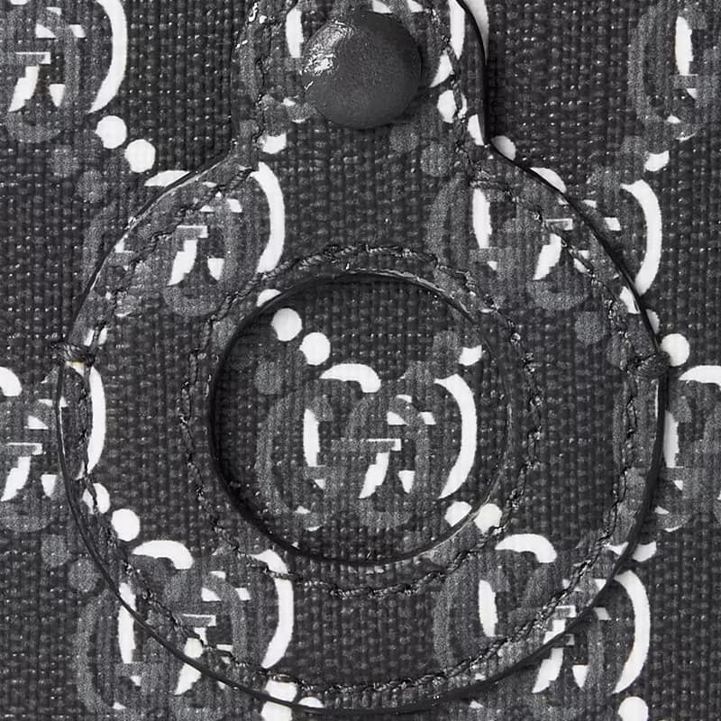 Картхолдер Gucci Canvas с кожаными вставками цветовая комбинация мужские темно-серый и черный - изображение 5