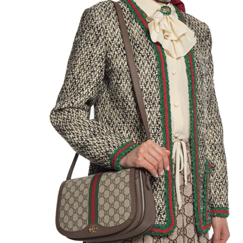 Сумка через плечо Gucci Ophidia Saddle Bag - изображение 10