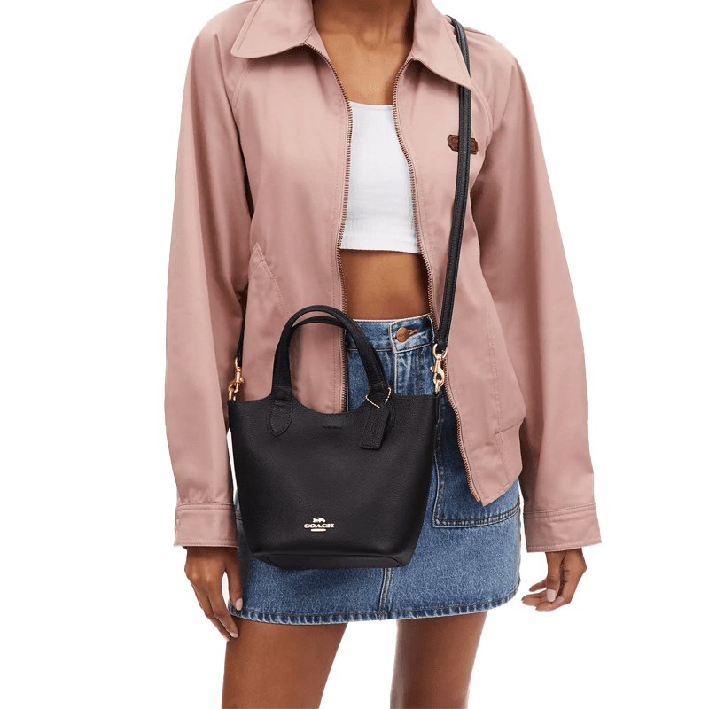 Сумка COACH Hanna 17 Gold Black - изображение 6