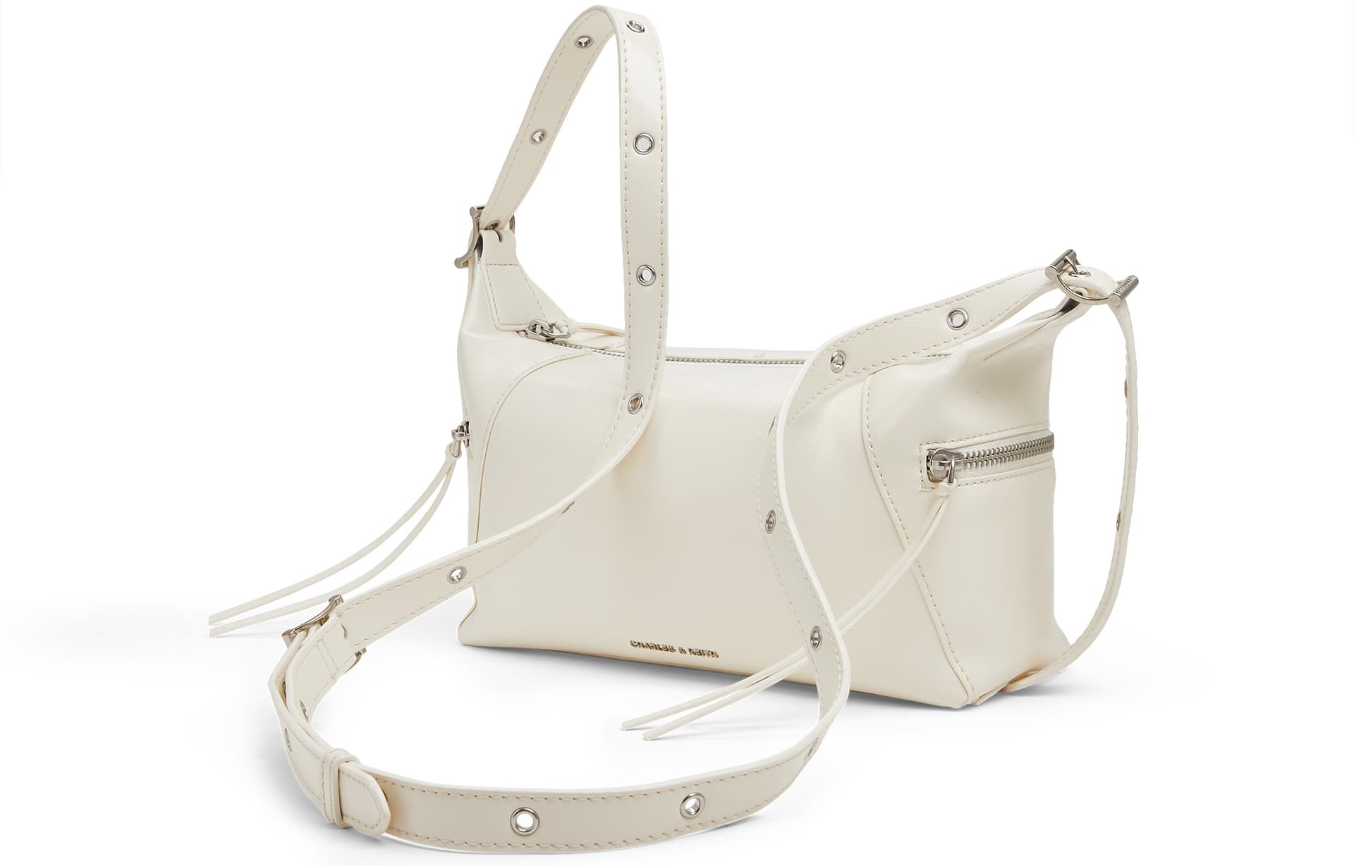 Мини-сумка CHARLES&KEITH Мягкая сумка на плечо с молнией, средний размер, женская, многоцветная - изображение 3