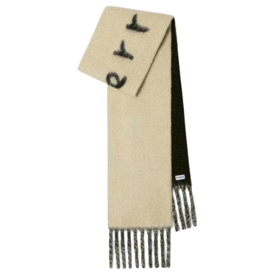 Шарф Burberry Шерсть Альпака Полиамид Knit Scarves Unisex Белый - изображение 2