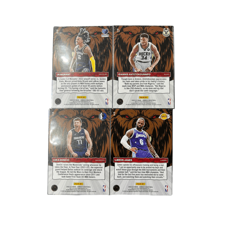 Коллекционные карточки PANINI ЛеБрон Джеймс Дончич Письмо Bro Ja Морант Лев Roar Комбо RARE Спортивные карточки 4 шт - изображение 2