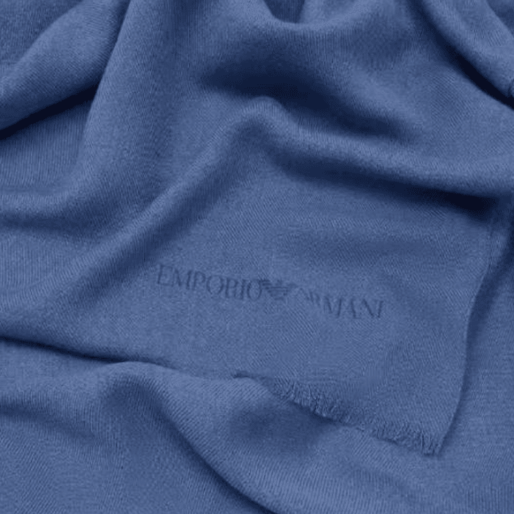 Шарф EMPORIO ARMANI Полиэстер Вискоза Вязаные Шарфы Женские Синие - изображение 2