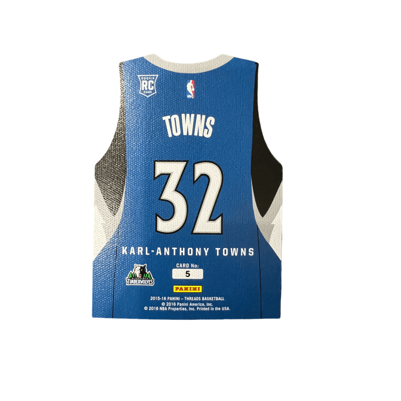 Коллекционные карточки PANINI Minnesota Timberwolves Энтони Таунс Джерси Майка РАРНА КАРТА Спортивные карточки 1 шт - изображение 2