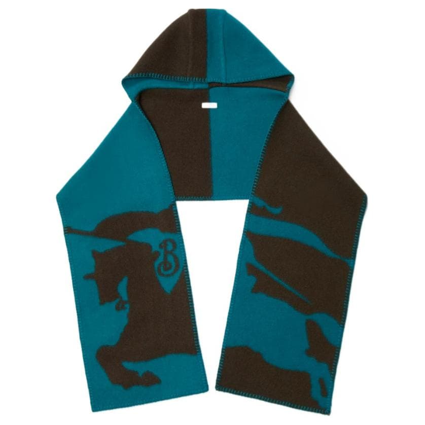 Шарф Burberry Wool Knit Платки Унисекс Синий коричневый - изображение 1