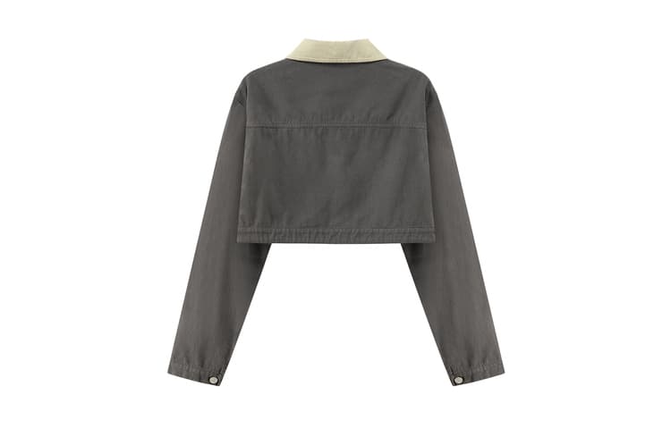 CHUU Cropped Jacket Женская Черная Серый - изображение 2