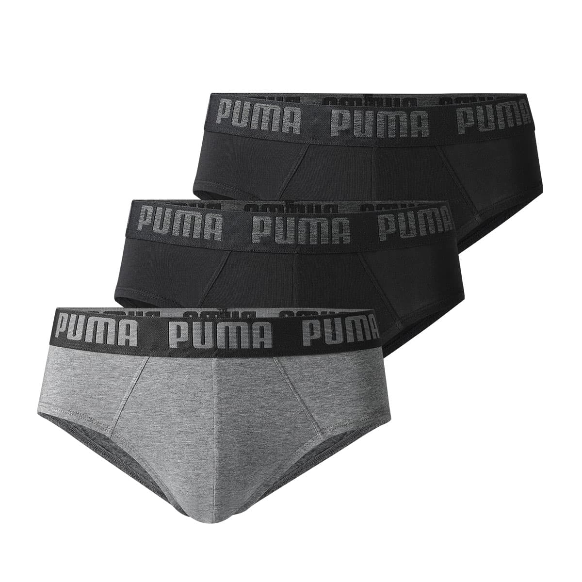 Трусы PUMA Трусы Мужской 3 шт Черный And Серый Смешанный тип - изображение 1