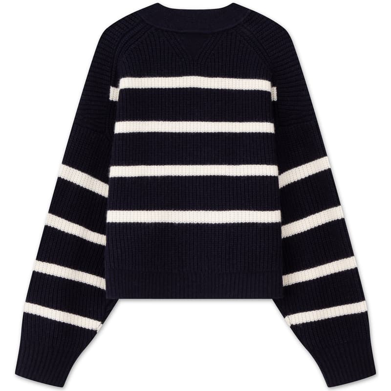 Кардиган Tommy Hilfiger Свитер Женский Темно-синий Белый Полосы - изображение 2