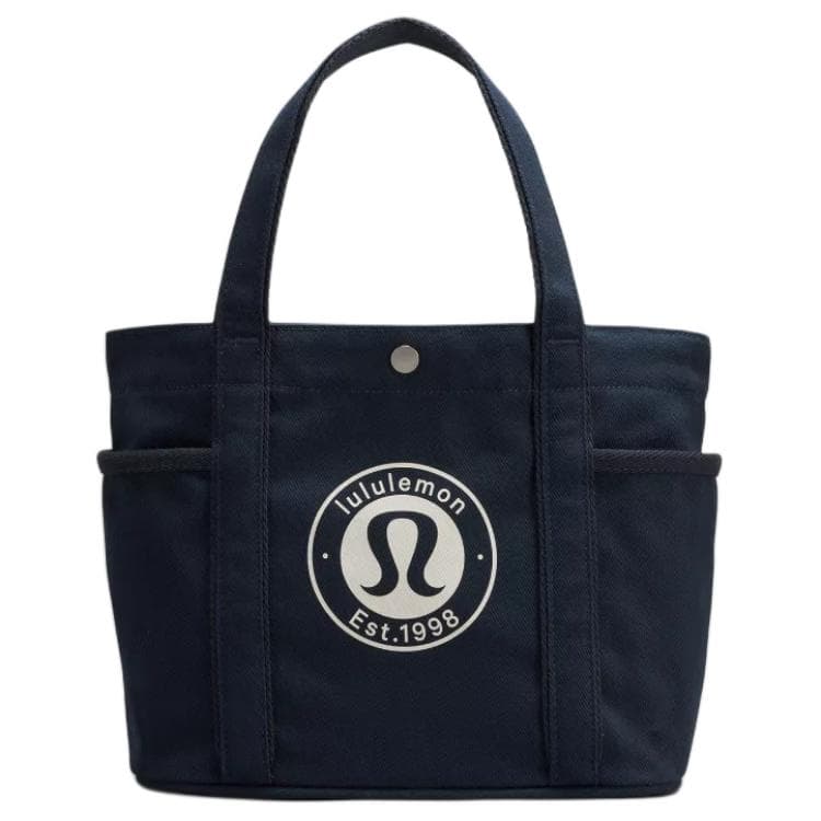 Сумка Lululemon Daily Хлопковый Волокно Тоут Сумка Сумка для покупок Сумка Мини-версия Унисекс Морской Синий Кость Белый - изображение 2