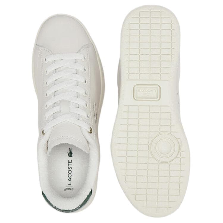 Кроссовки LACOSTE Коровья кожа Противоскользящие Низкие кеды для скейтбординга Женские Экрю Зеленый - изображение 5