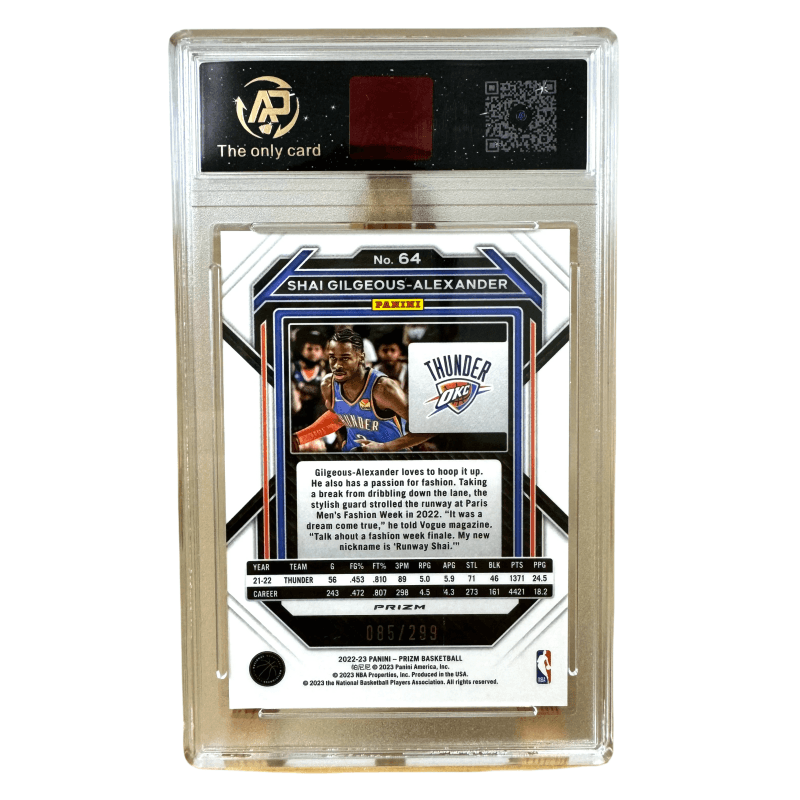 PANINI Александр 22 23 PANINI PRIZM THUNDER Красный Рефракция 299 Edition Игрок Карточки Сертифицированные карточки 1 шт - изображение 2
