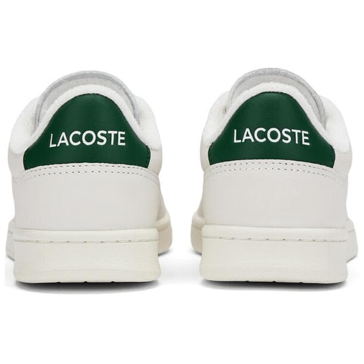 Кроссовки LACOSTE Коровья кожа Противоскользящие Низкие кеды для скейтбординга Женские Экрю Зеленый - изображение 4