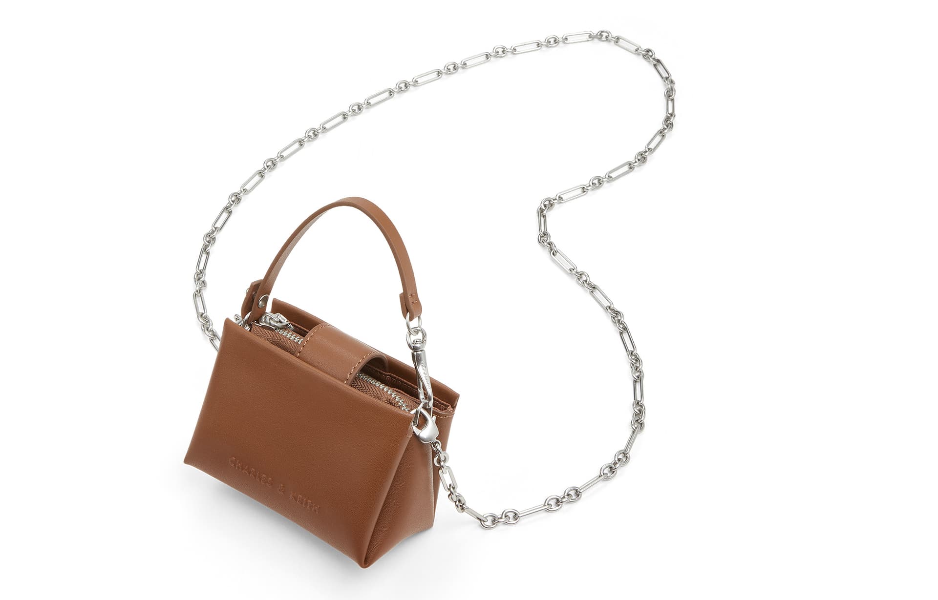 Сумка CHARLES&KEITH Минималистичная мягкая мини сумка с цепочкой через плечо PU многоцветный - изображение 3