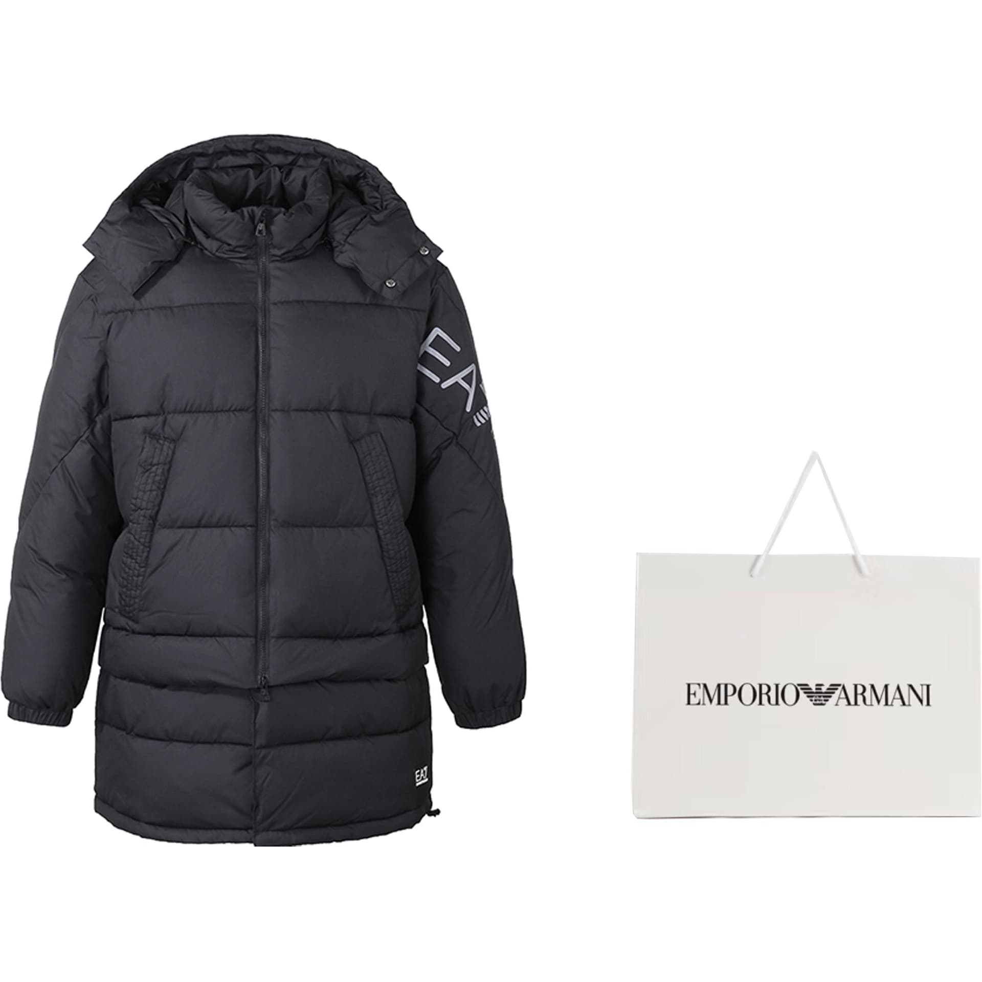 Зимняя куртка пуховик Emporio Armani EA7 FW22 Black Jacket - изображение 5