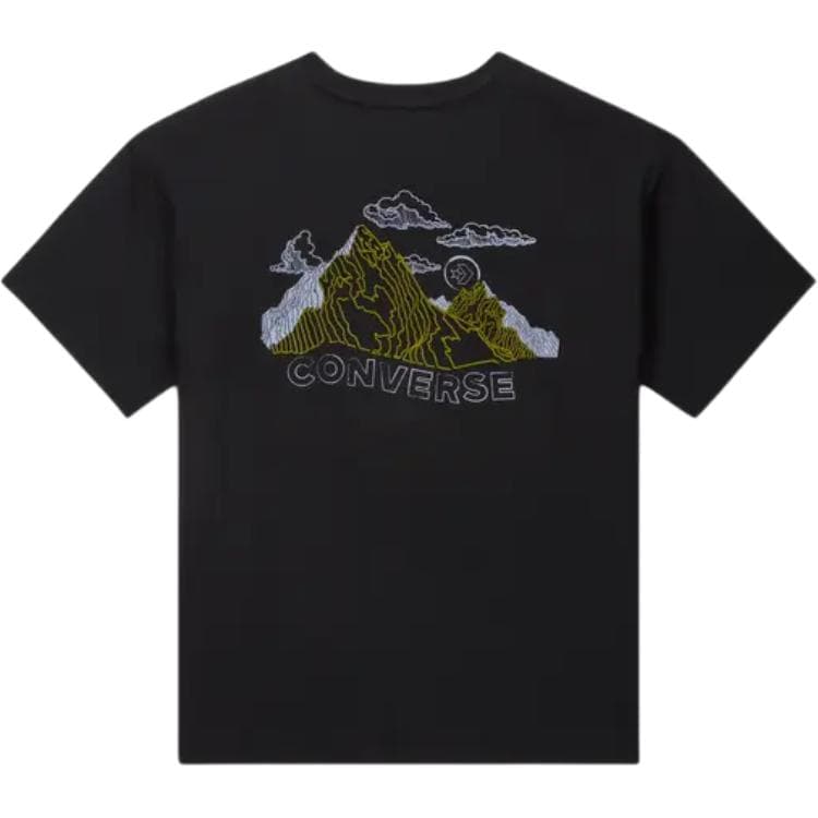 Футболка Converse Mountains Круглый вырез Пуловер Принт с буквами Унисекс Черный - изображение 2