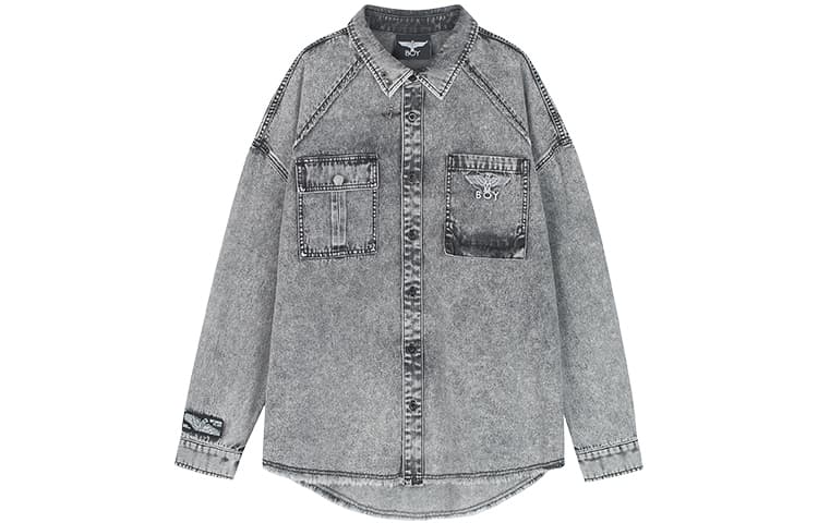 Рубашка Boy London SS21 Logo Denim Shirt Grey - изображение 2
