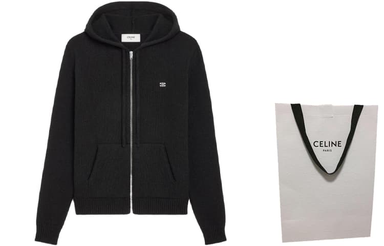 Кофта CELINE FW23 Logo Embroidered Zip Sweatshirt - изображение 3