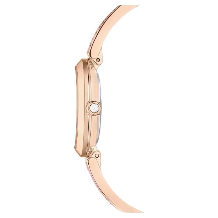 Механические часы Swarovski Часы на запястье кварцевый механизм нержавеющая сталь искусственный кристалл шнуровка 28 мм розовый циферблат - изображение 3