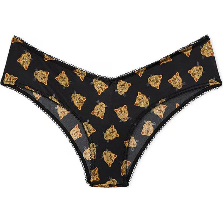 Трусы Victoria's Secret Very Sexy Strappy Фурнитура Cheeky Panty B J Нижнее белье Женские 1 шт Черный Ягуар - изображение 1