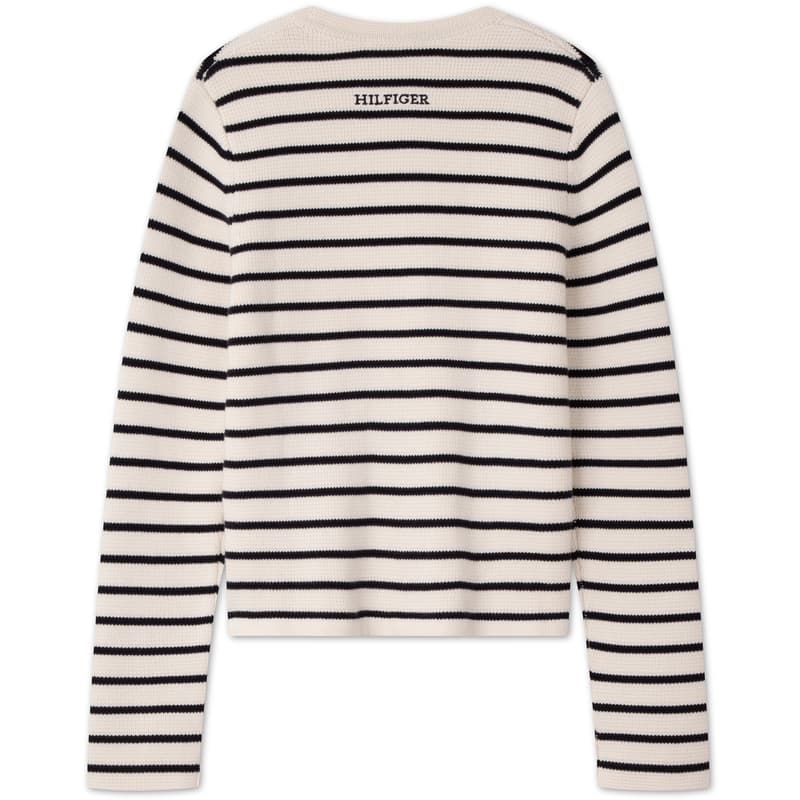 Кофта Tommy Hilfiger Трикотаж Женский Бежевый Белый Черный Полосы - изображение 2
