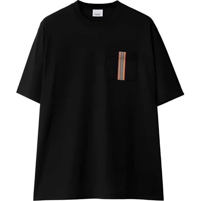 Футболка Burberry SS24 Striped Applique Crewneck T-Shirt Black - изображение 3