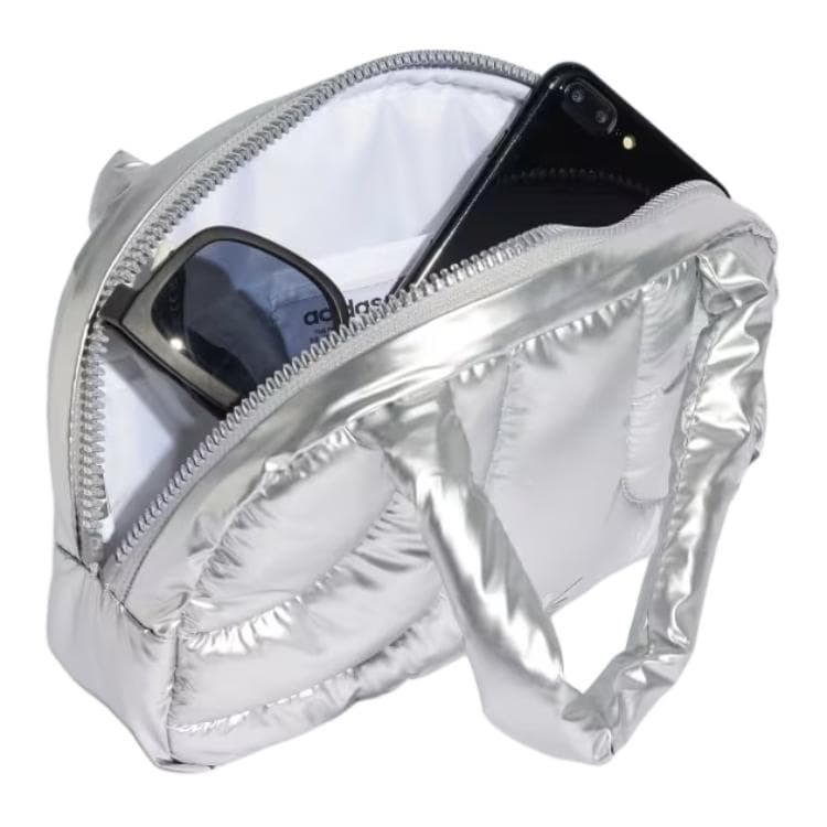 Сумка Adidas Originals Полиуретан Bowling Bag Мини Сумка Женская Серебряная - изображение 3