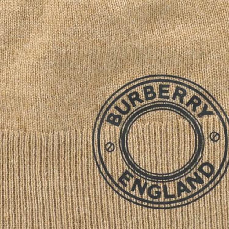 Шапка Burberry Логотип бренда Плюшевый с узором кольца Шапка-бини Унисекс Верблюжий - изображение 3