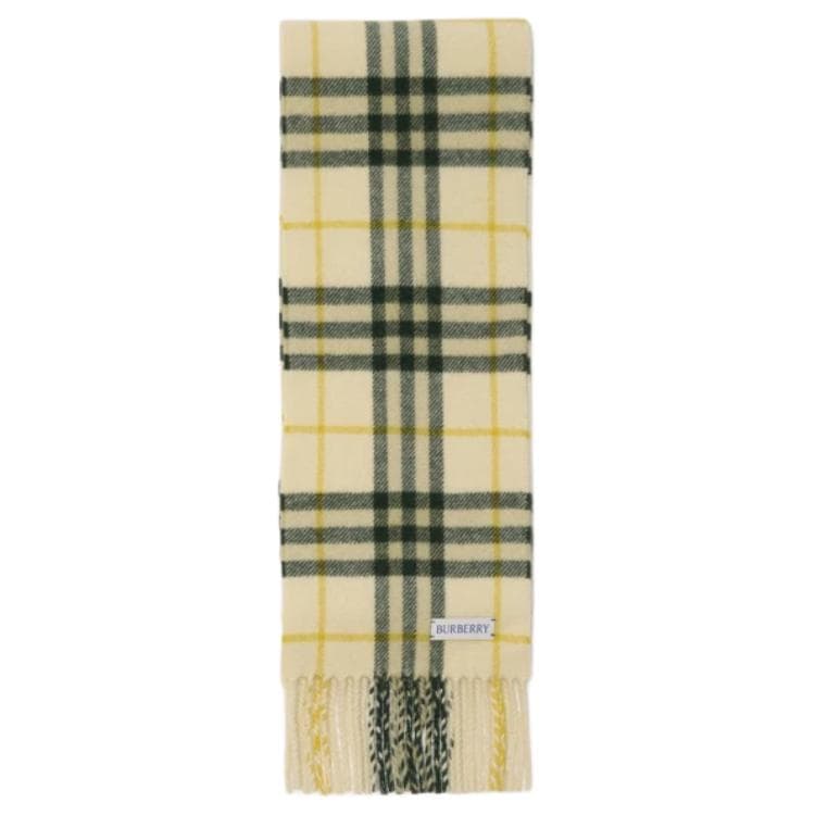 Шарф Burberry Плюш с кольцевым рисунком Вязаные шарфы Женские Свечной свет - изображение 2