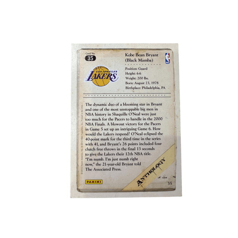 Коллекционные карточки PANINI Коби Брайант Лейкерс Черная Мамба Чемпионат РАРНАЯ Спортивная Картина 1 шт - изображение 2