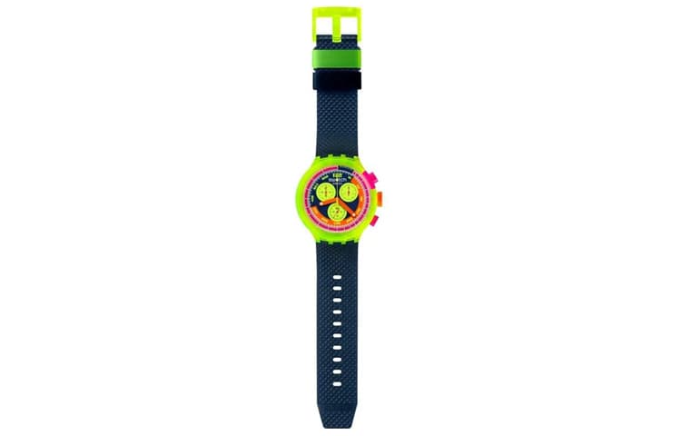 Часы SWATCH NEON Кварцевый механизм Унисекс Часы 47 мм Зеленый циферблат Био-основанные материалы Корпус часов - изображение 2