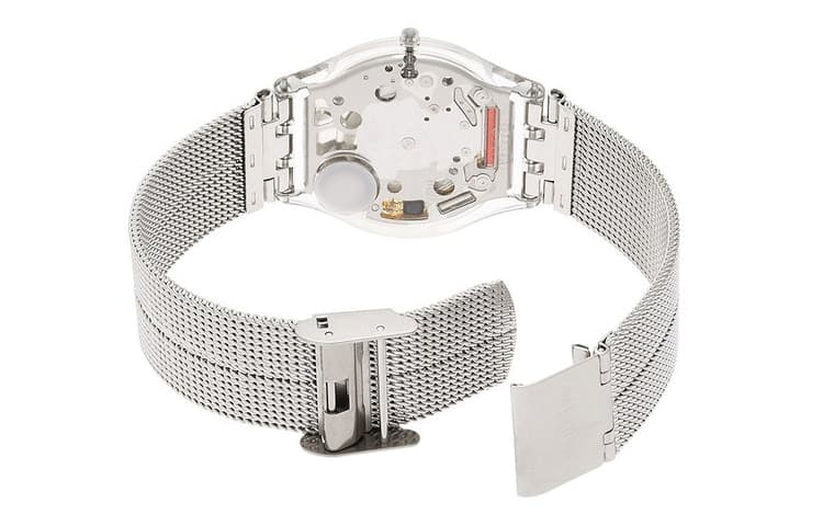 Часы Swatch Quartz Механизм Унисекс Часы 34 мм Серебристый Циферблат Пластиковый Корпус Часов Нержавеющая Стальная Ремешок - изображение 3