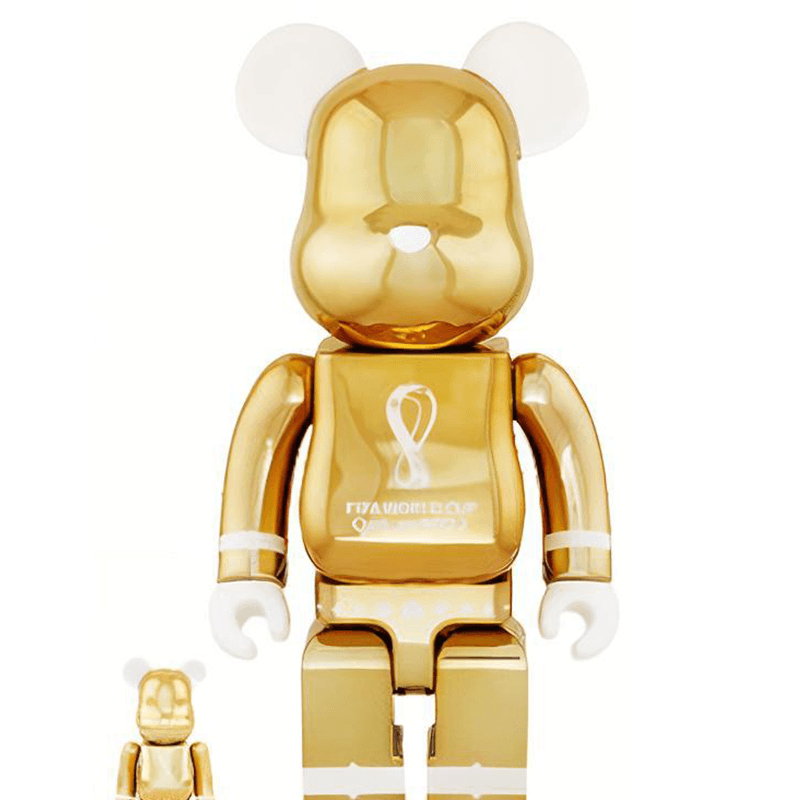 Фигурка BE@RBRICK Qatar World Cup 2022 Gold 100%400% - изображение 3