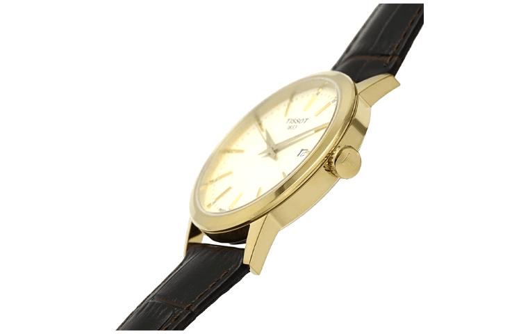 Часы Tissot Classic Collection Кварцевый механизм 50 м Водонепроницаемые Мужские часы Часы 42 мм Бежевый циферблат часов - изображение 2