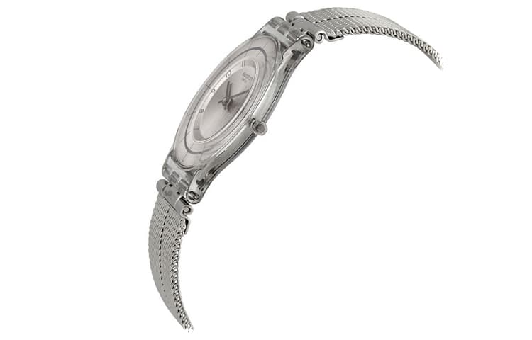Часы Swatch Quartz Механизм Унисекс Часы 34 мм Серебристый Циферблат Пластиковый Корпус Часов Нержавеющая Стальная Ремешок - изображение 2