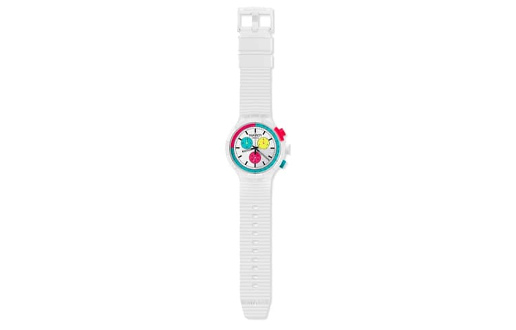 Часы SWATCH NEON Кварцевый механизм водонепроницаемость 30 м унисекс часы 47 мм белый циферблат - изображение 2