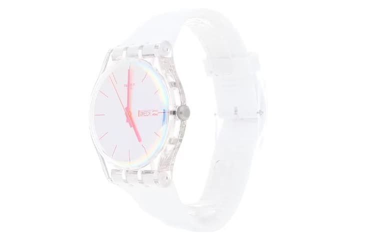 Часы Swatch Quartz Механизм 30 м Водонепроницаемые Унисекс Часы 41 мм Розовый Циферблат - изображение 2