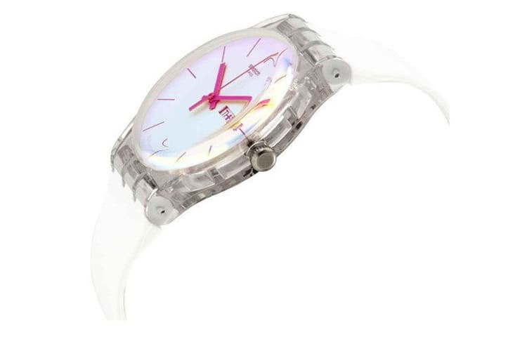 Часы Swatch Quartz Механизм 30 м Водонепроницаемые Унисекс Часы 41 мм Розовый Циферблат - изображение 3
