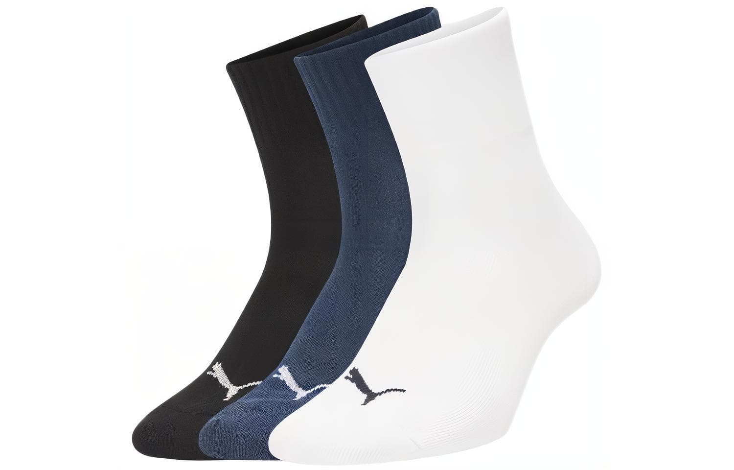 Носки PUMA 3 Pack (Морской Синий + Черный + Белый) Унисекс Носки Crew - изображение 1