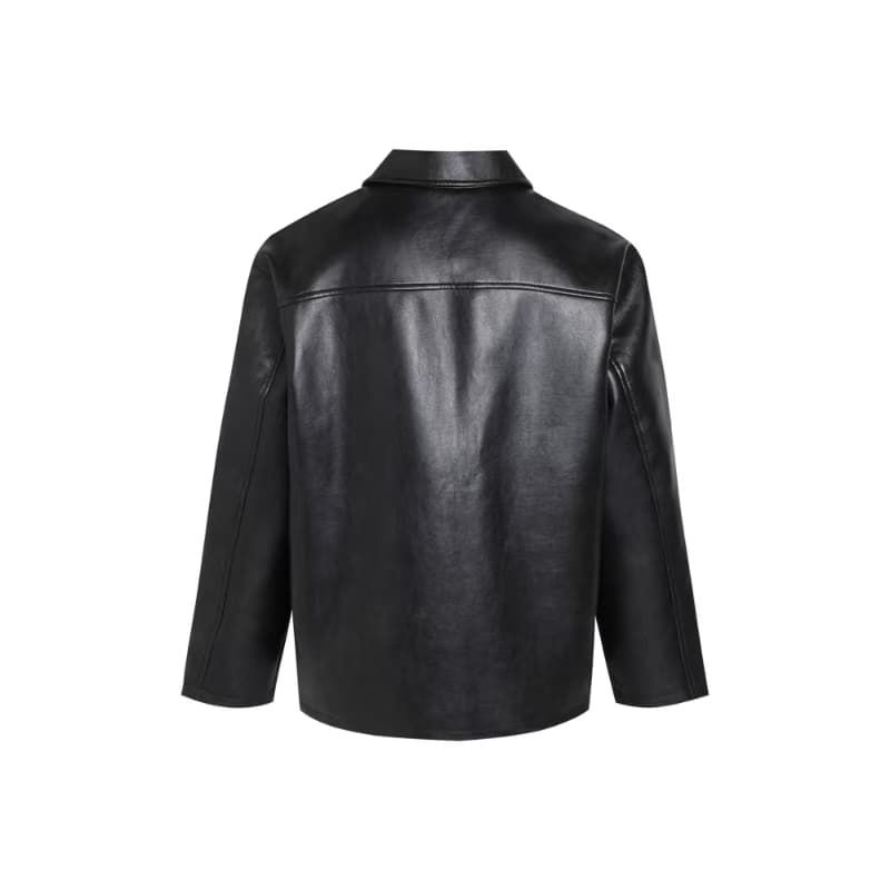 Куртка ANYWEARLAB Кожа Куртка Мужской Дымчато-чернильный черный - изображение 2