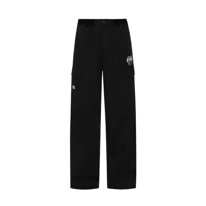 Штаны EVISU 2024 Осенне-зимние Повседневные Штаны Мужские Черные - изображение 2