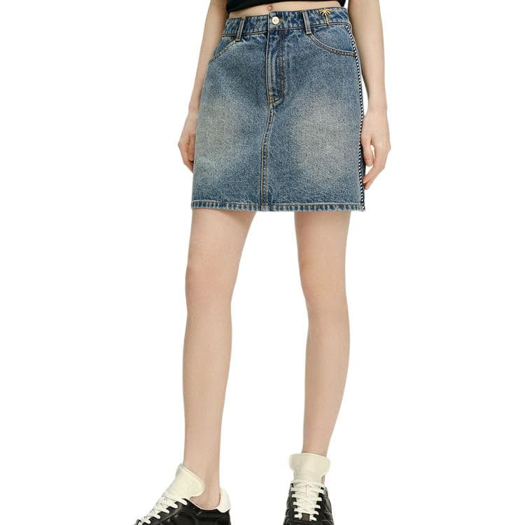 KARL LAGERFELD / Karl Lagerfeld Jeans Уличная Мода Городской Стиль Премиум Джинсовая Короткая Юбка С Потертостями И Карманами На Молнии Женская Синий - изображение 3