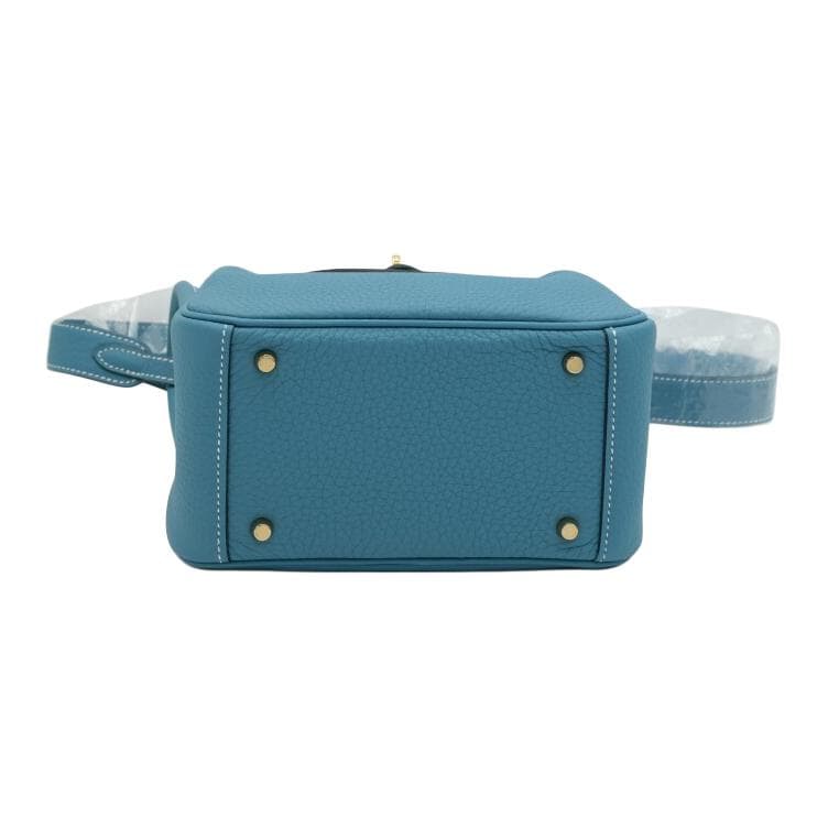 Сумка через плечо HERMES Lindy Clemence D2 NEW BLEU JEAN - изображение 5