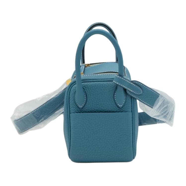Сумка через плечо HERMES Lindy Clemence D2 NEW BLEU JEAN - изображение 2
